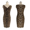 Sexy Leopard V-Neck Sleeveless Bodycon Dress