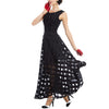 Black Plaid Sleeveless Tank A-Line Party Bohemian Long Dress