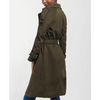 Fashion Bandage Long Sleeve Lapel Woolen Coat