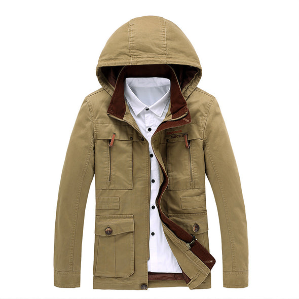 Cotton Casual Thin Mid-length Large Size Men's Jacket