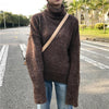 High Collar Loose Solid Color Sweater