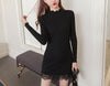 Knit Stitching Lace Bodycon Dress