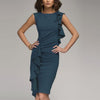 Round Neck Sleeveless Ruffles Bodycon Dress