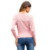 Solid Color Flounced Bandage Round Neck Sweaters