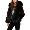 Casual Pure Color Hooded Faux Fur Jacket