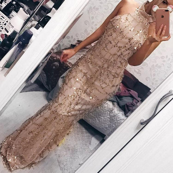 Sexy Style Sequins Tassel Evening Party Dress