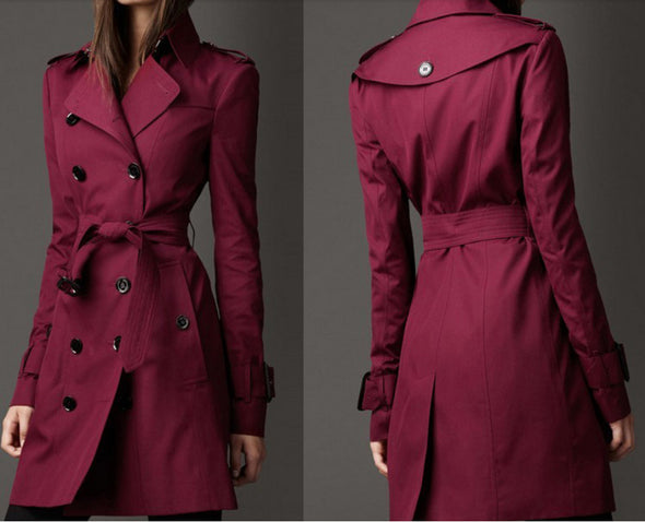 Bandage Button Fashion Casual Coat