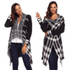 A Button Check Irregular Medium Style Cardigan