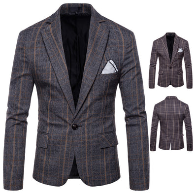New Men's Business Classic Lattice Suit
