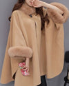 New Fox Fur Collar Woolen Coat