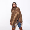 Tassel knitting Hit Color Cloak Outwear