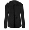 Casual Slim Pure Color Zipper Hooded Long Sleeve Jacket