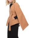 Fashion Solid Color V-Neck Belt Cardigan Coat