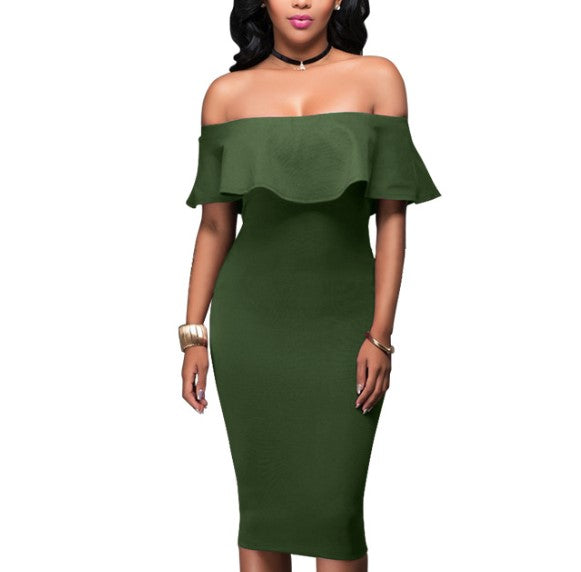 Fashion Off shoulder Slim Bodycon Dress