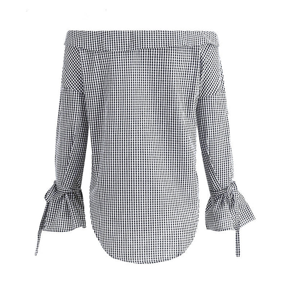 Women's One-Neck Plai Long-Sleeved Shirt