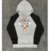 Letter Printing Patchwork Hit Color Hoodies