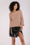 Solid Color V- neck Nine Points Sleeve Sweaters