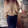 Sexy Solid Color Strapless Shoulder Sweaters