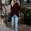 High-Collared Turtleneck Long-Sleeved Sweater