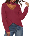 New Irregular Crossover Long Sleeve Turtleneck Sweater