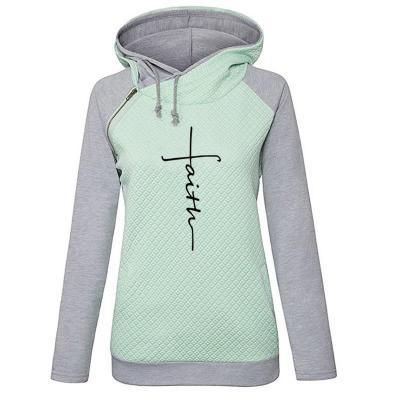 Zipper Long Sleeve Hooded Fleece Sweatshirt