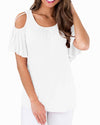 Round Neck Strapless Cross Short Sleeve T-Shirt