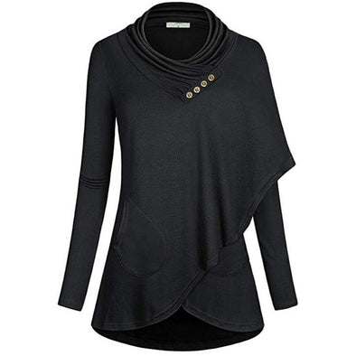 Long Sleeve Bib Irregular Casual Sweatshirt