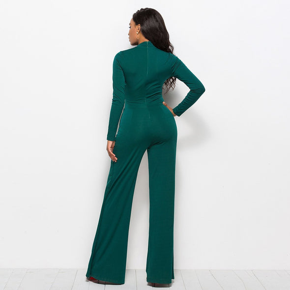 Pure Color Casual Slim Jumpsuit