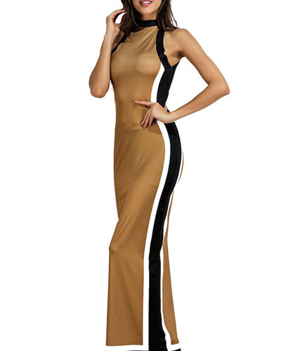 Women's Sexy Stitching Evening Dress