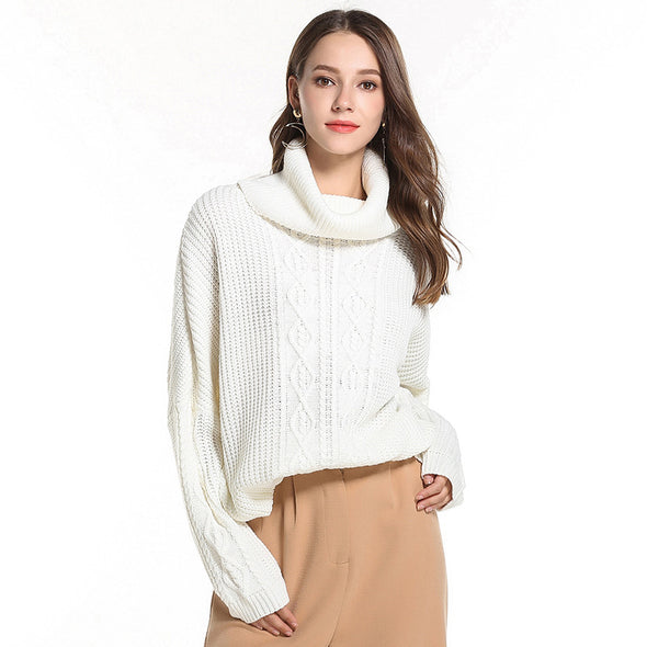 Winding High Neck Collar Knitting Sweaters