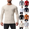 New Men's O-neck Long Sleeve Solid Color Slim Sweater