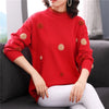 O-Neck Hairy Large Dot Anti-Pilling Sweater