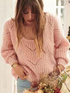 Fashion Solid Color Knitting Sweater Tops