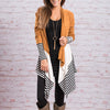 Fashion Early Autumn Stripe Printed Cardigan