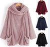 Plush Large Lapel Bat Sleeve Cardigan Coat