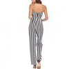 Open Back Slim Striped Jumpsuit