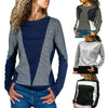 Loose Long-Sleeved O-Neck Colorblock Sweatshirt