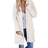 Casual Solid Color Hooded Cardigan Coat