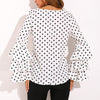 Casual O-Neck Dot three-layer Ruffles sleeve T-shirt