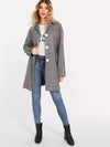 New fashion wild plaid ribbon long sleeve windbreaker jacket