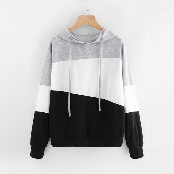 Long Sleeve Patchwork Hoodies