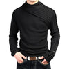 Solid Color Slim Stand Collar Pullover Sweater