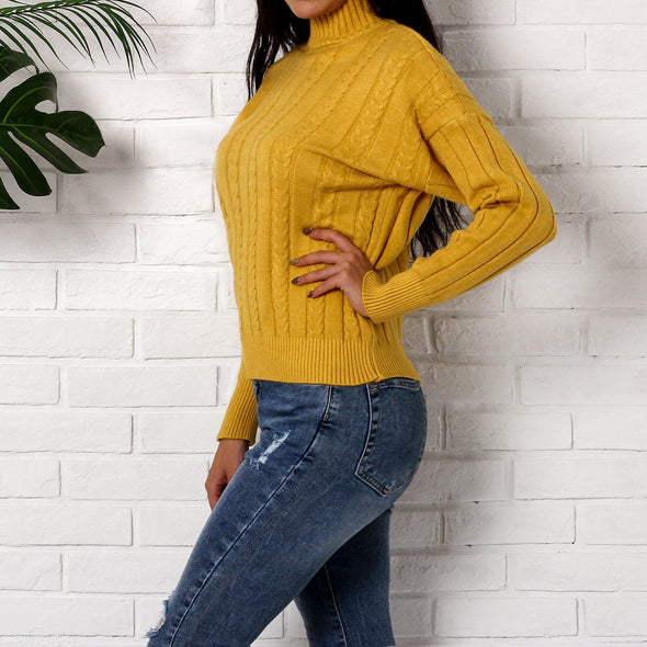 Pullover Solid Color Loose Long-Sleeved Sweater