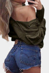 Plain V-Neck Long Sleeves Causal Loose Sweater