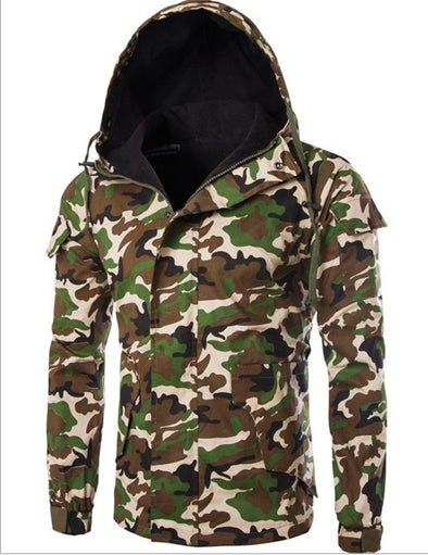 British Trend Camouflage Men's Hooded Large Size Jacket