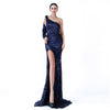 Sexy Off Shoulder Halter Sequined Split Mopping Evening Dress