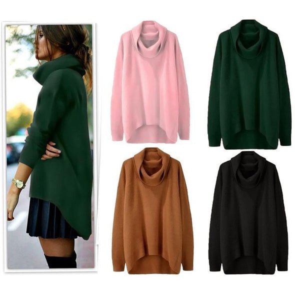 Fashion Early Autumn Pure Color Irregular Sweater