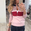 Long Sleeve Printed Colorblock Sweater