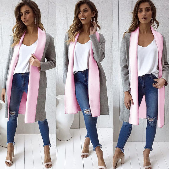 New Candy Color Long Thick Jacket Top