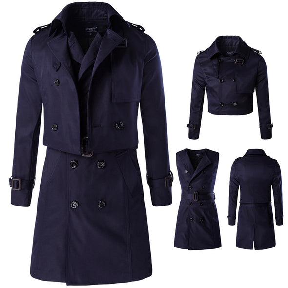 New Double-breasted Two-piece Trench Coat